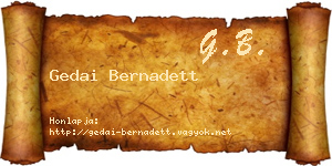 Gedai Bernadett névjegykártya